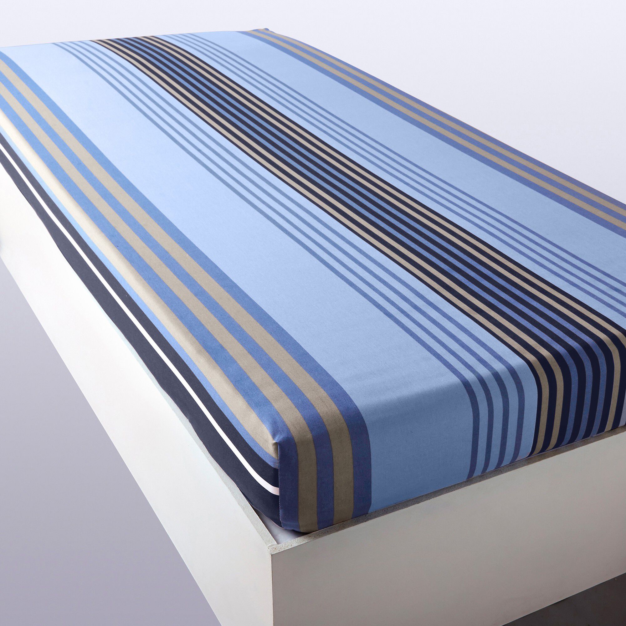 Linge de lit Détroit en coton imprimé rayures