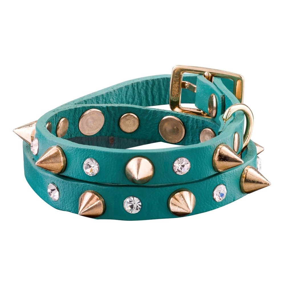 Pippa&Jean Bracelet tendance Cuir Cristaux de verre en Or jaune Bracelet