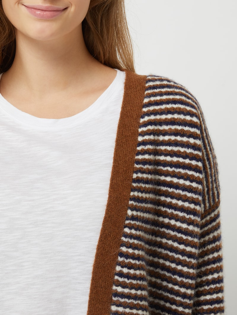 Oversized Cardigan aus Alpakamischung in dunkelblau