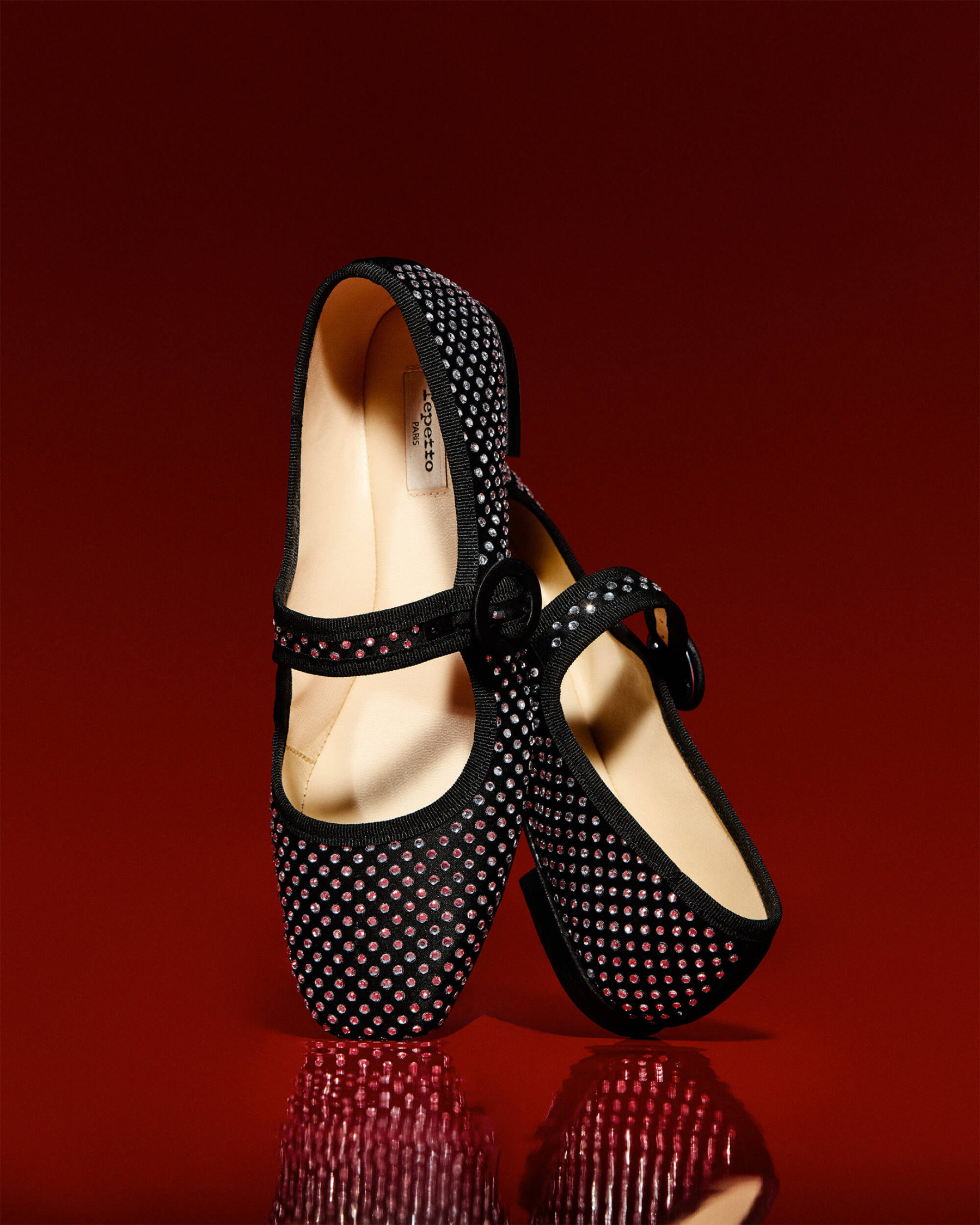 Georgia square-toe Mary Janes - Strass