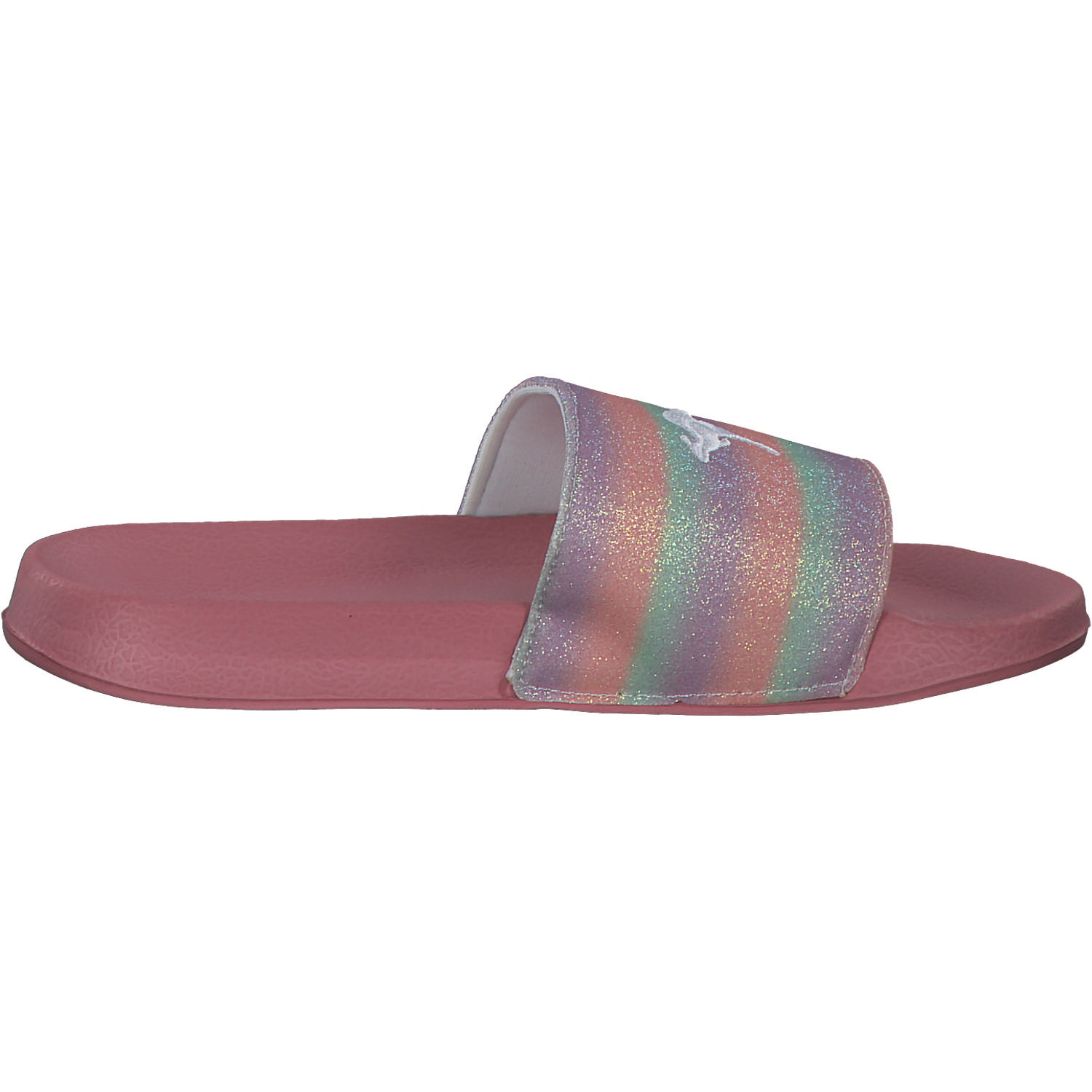 KangaROOS K-Slide Shine 18574, Badeschuhe, Kinder, daisy pink/rainbow