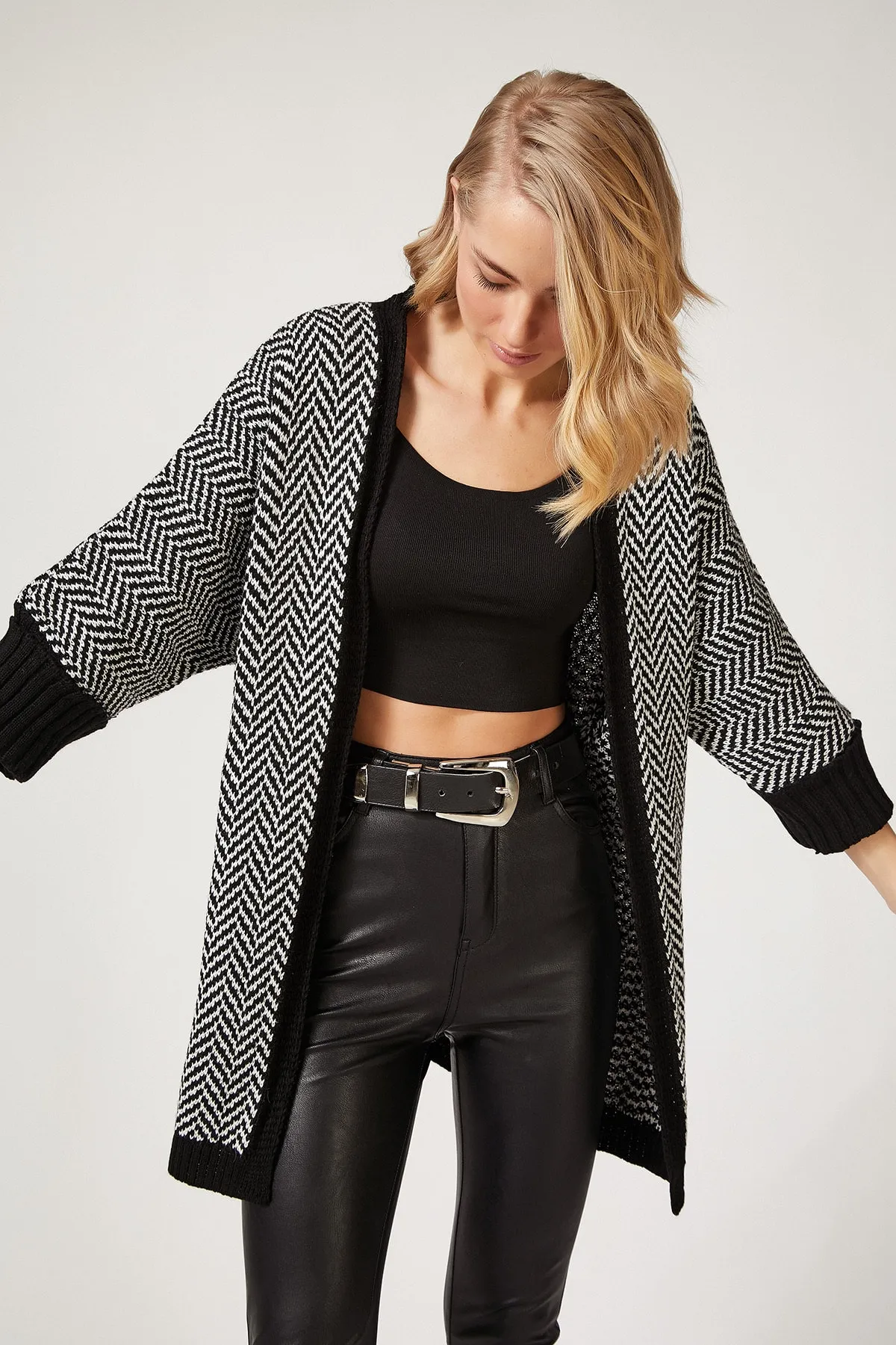 Happiness İstanbul  Strickjacke - Schwarz - Oversized