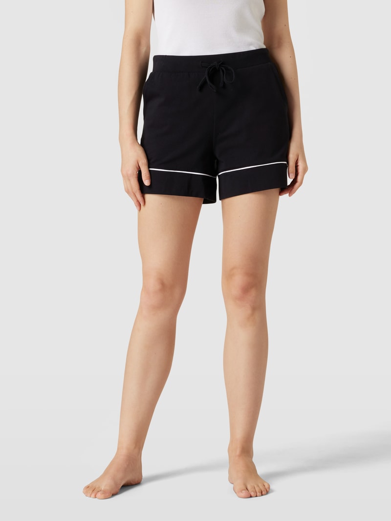 Shorts mit elastischem Bund in schwarz
