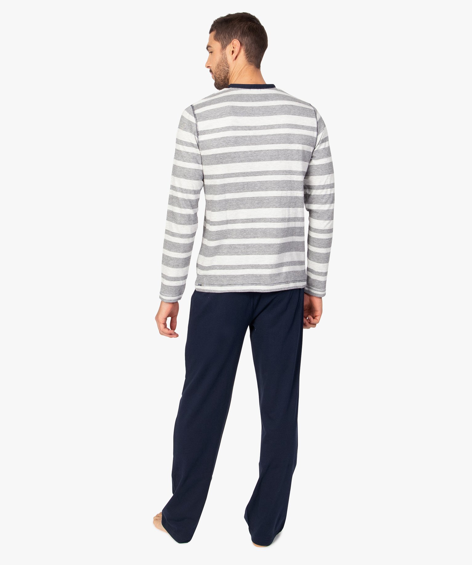 Pyjama homme 2 pièces tee-shirt et pantalon dépareillés bleu | GEMO