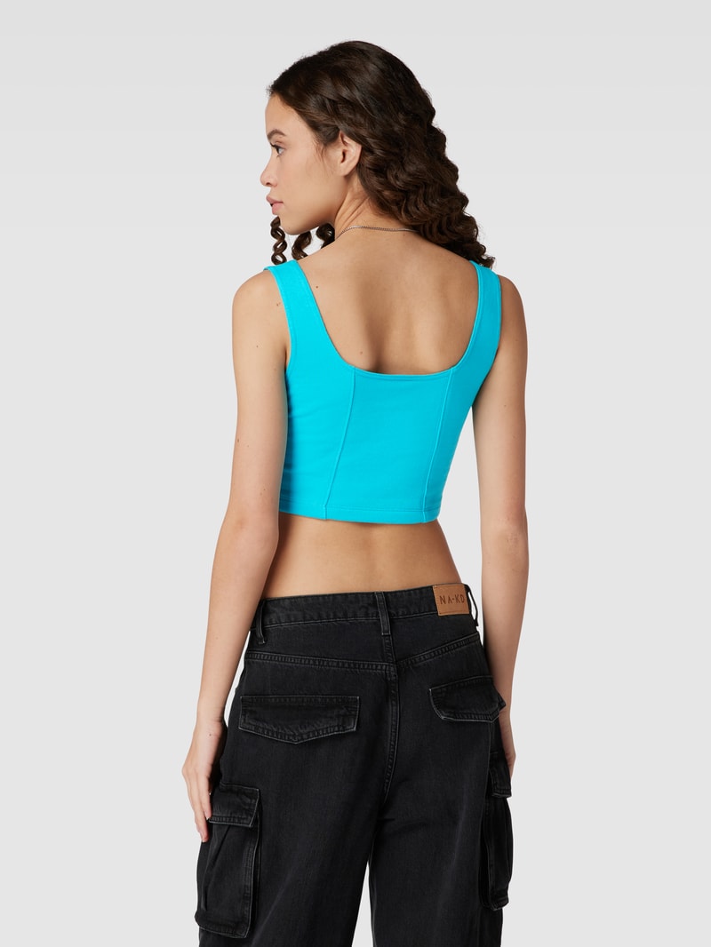 Crop Top mit Label-Stitching - P&C x Karl Kani in tuerkis