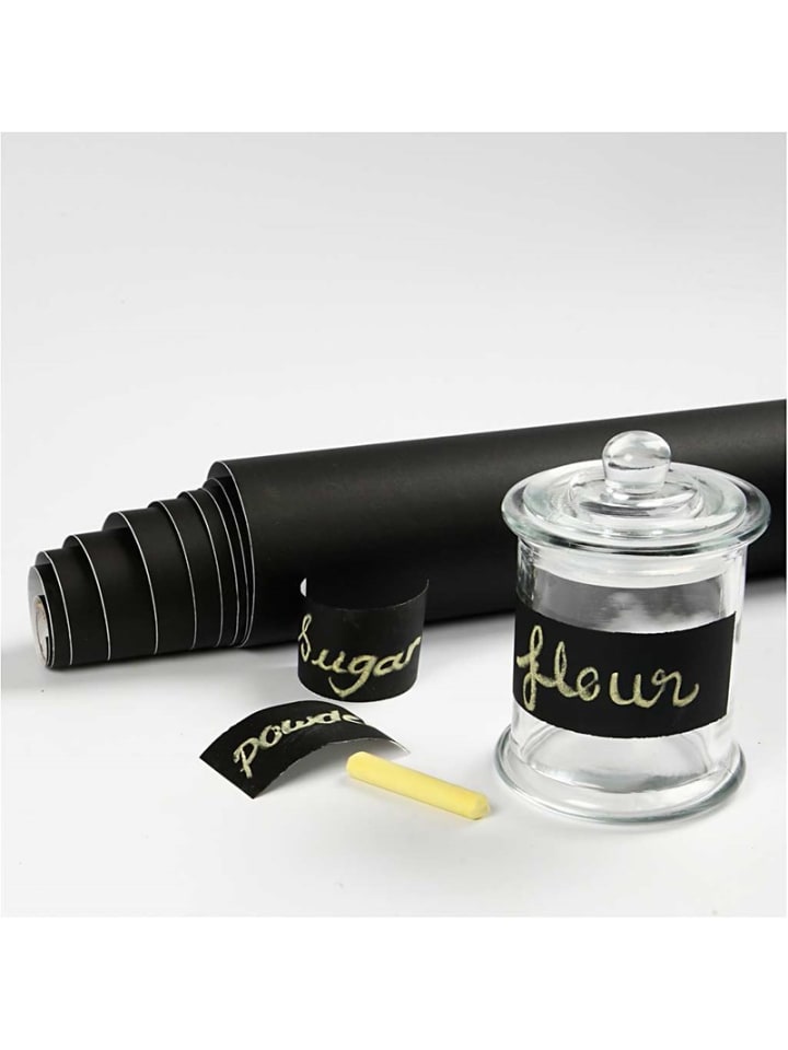 MeinVIPShop Tafelfolie Beschriftbare Klebefolie 2er Set in Schwarz günstig kaufen onesize