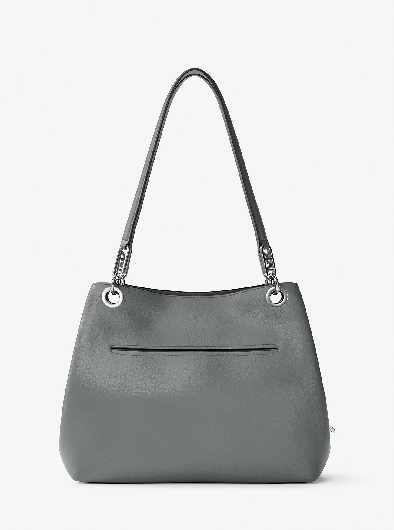 Kensington stor skinnveske i pebbled-skinn – STORM