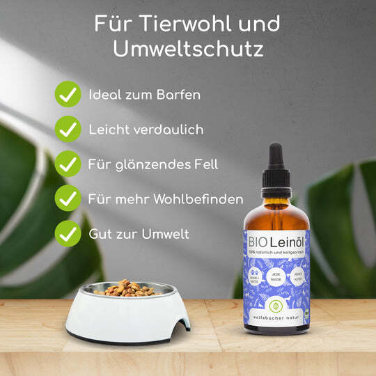 Wolfsbacher Natur Ergänzungsfutter & Aufzucht Wolfsbacher Natur Bio Leinöl 100 ml