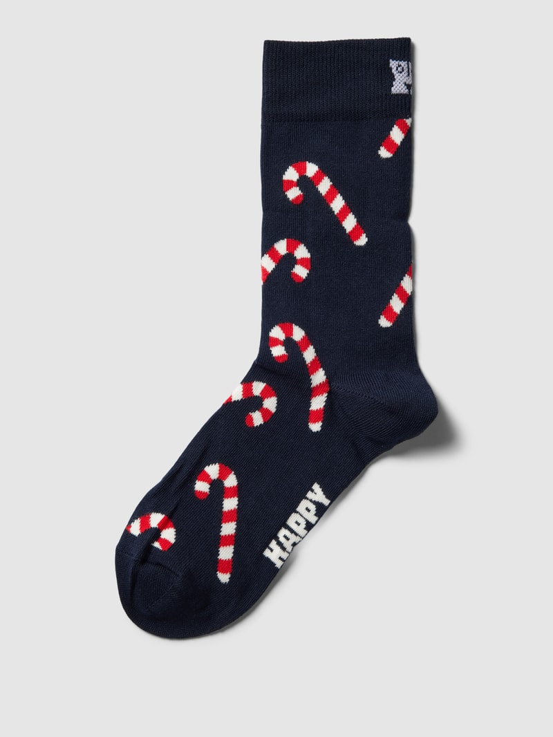 Socken mit Allover-Muster in marineblau
