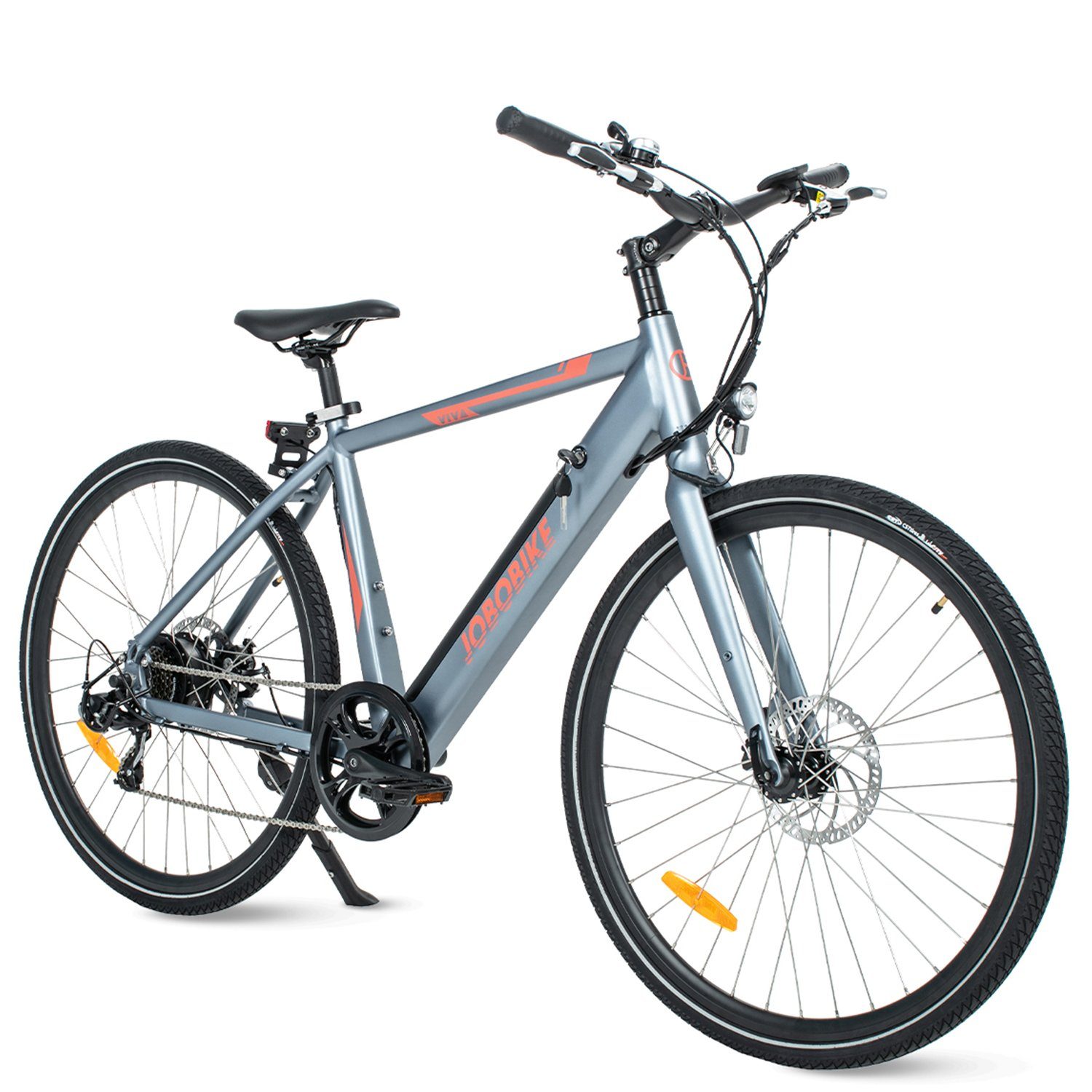 JOBOBIKE E-Bike 27,5 Zoll E-Trekking Viva mit 36V 10,4/14Ah LG Akku, 7 Gang Shimano, Kettenschaltung, Heckmotor, 375,00 Wh Akku, (Elektrofahrräder mit abnehmbar Akku), City-Pedelec für Damen Herren 160 - 185 cm