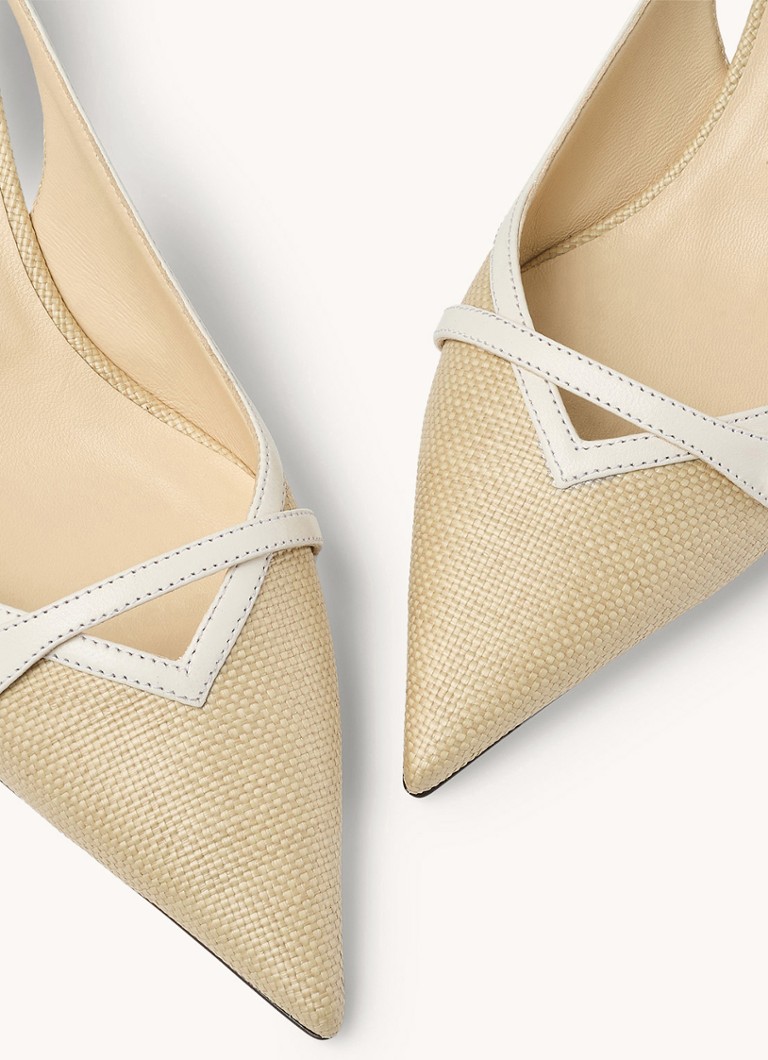 Escarpins Jimmy Choo Amita 45 en raphia avec détails en agneau