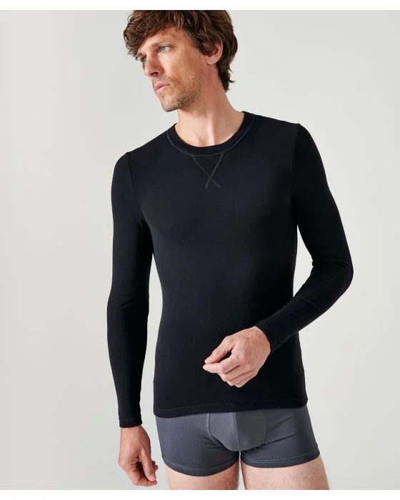 T-shirt manches longues Thermolactyl Sensitive fine côte