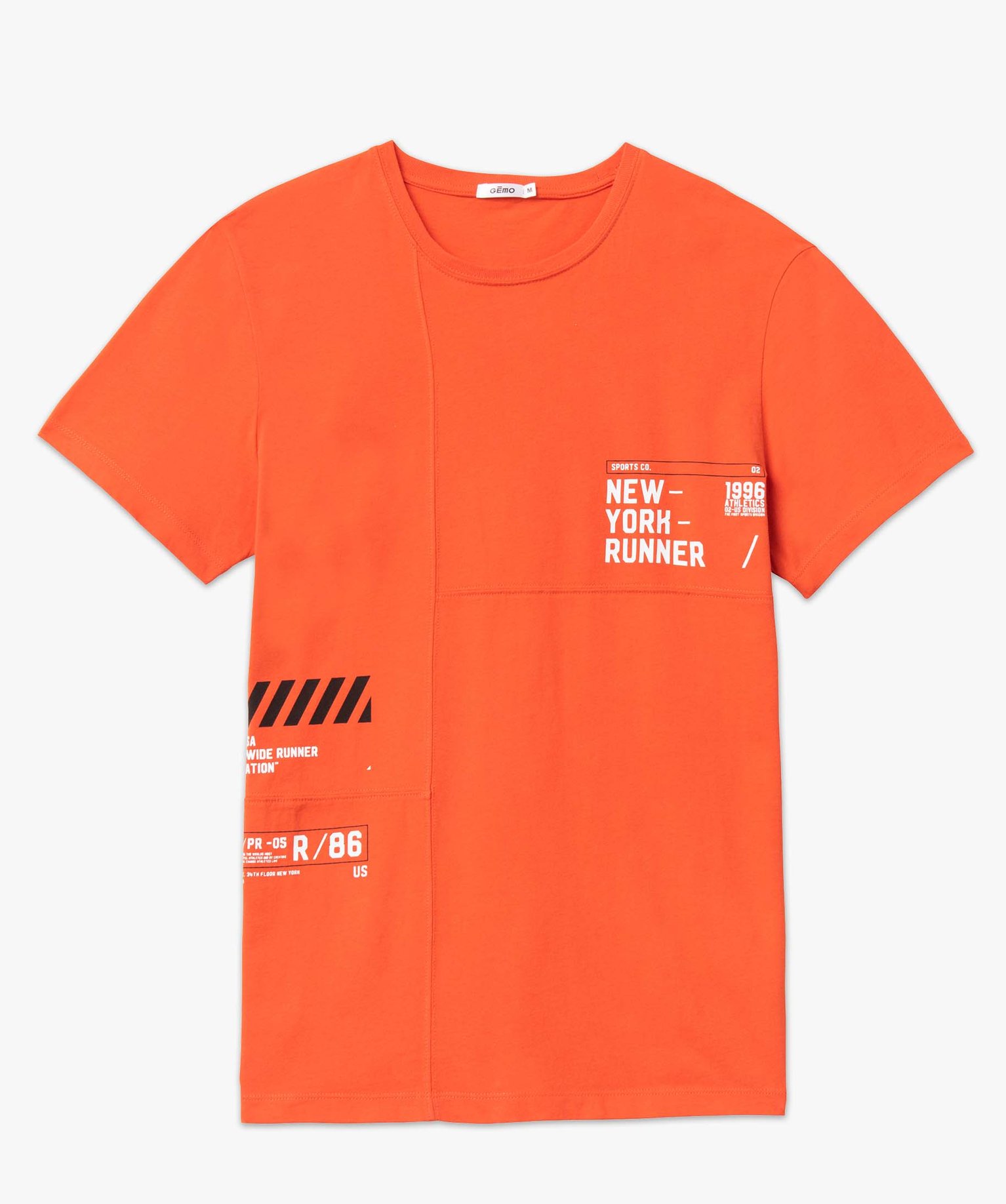 Tee-shirt homme à manches courtes look streetwear orange | GEMO