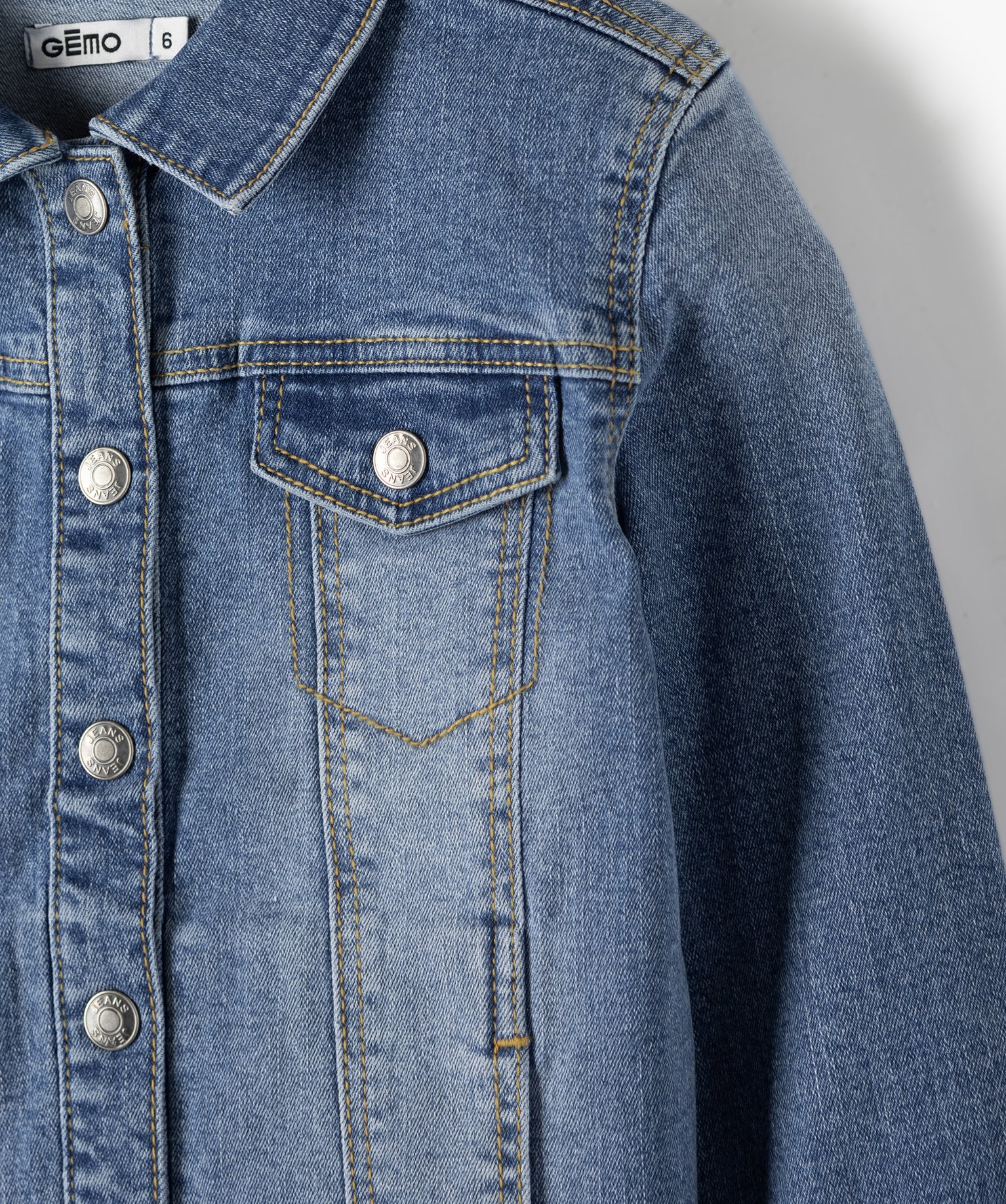 Veste fille en jean extensible denim | GEMO