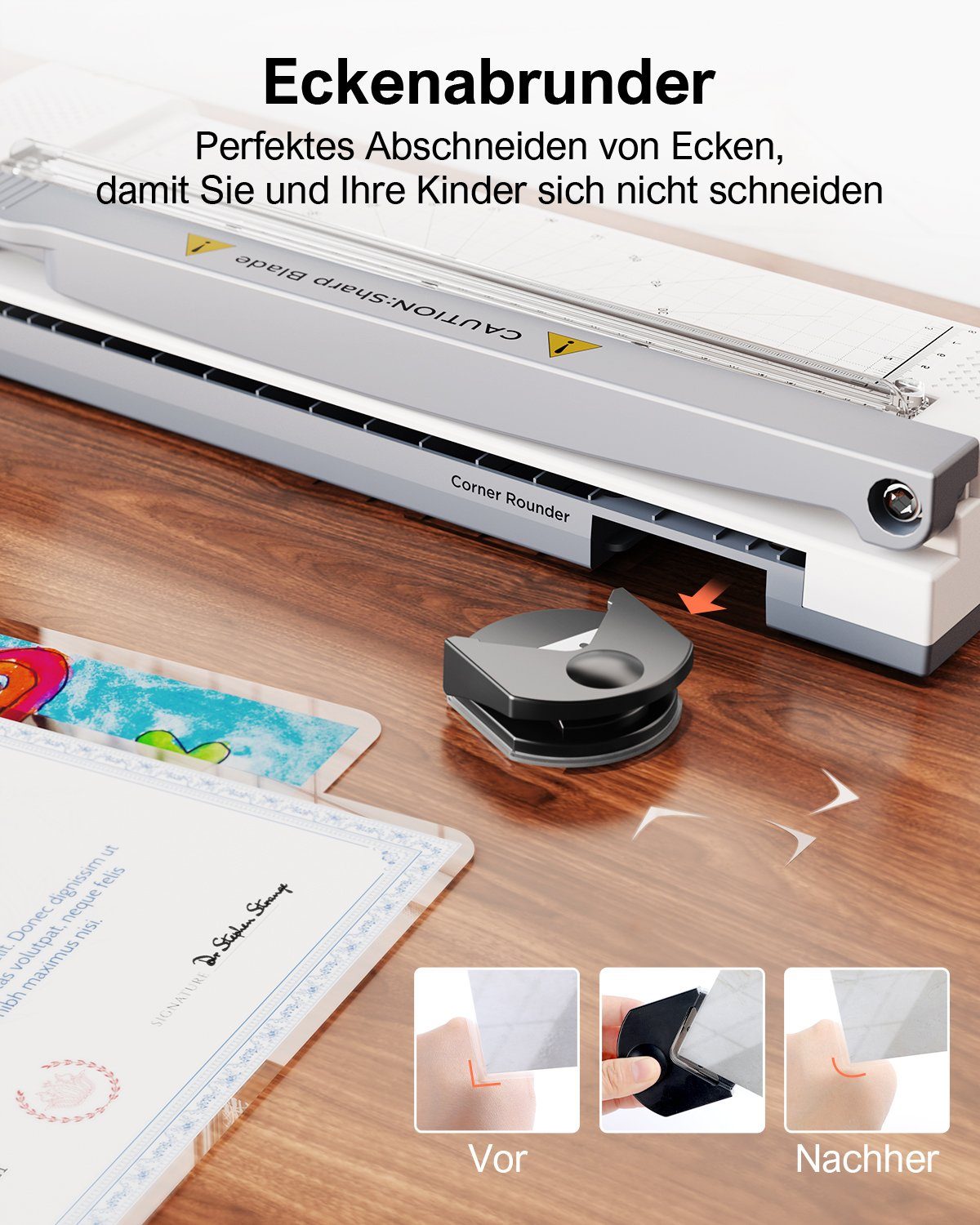 ABOX Laminiergerät Involly OL381C, ABS Funktion, Schneidemaschine und Eckenrunder
