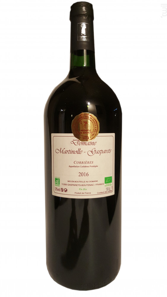 MAGNUM-CORBIERES BIO Domaine Martinolle-Gasparets Vin Rouge●Corbières 2016 150cl