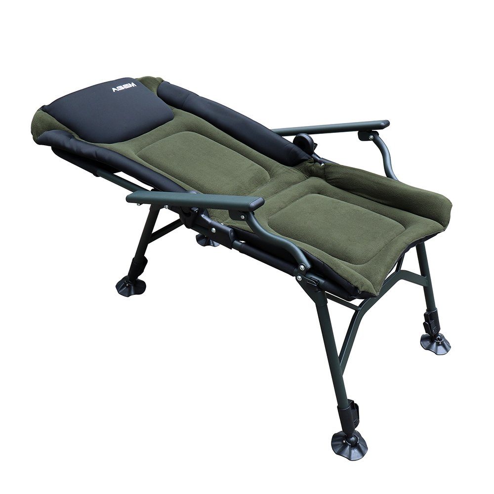 AGEM Angelstuhl Faltbar mit Armlehne Strandstuhl Karpfenstuhl Camping Stuhl Klappstuhl