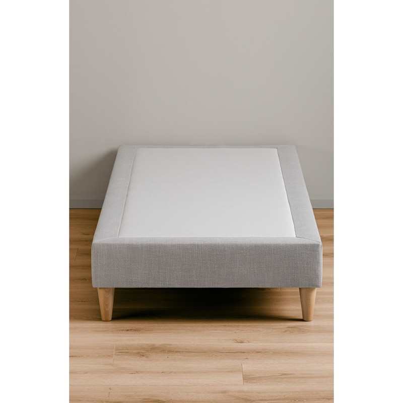 Sommier tapissier 90 x 200 cm style scandinave base bois