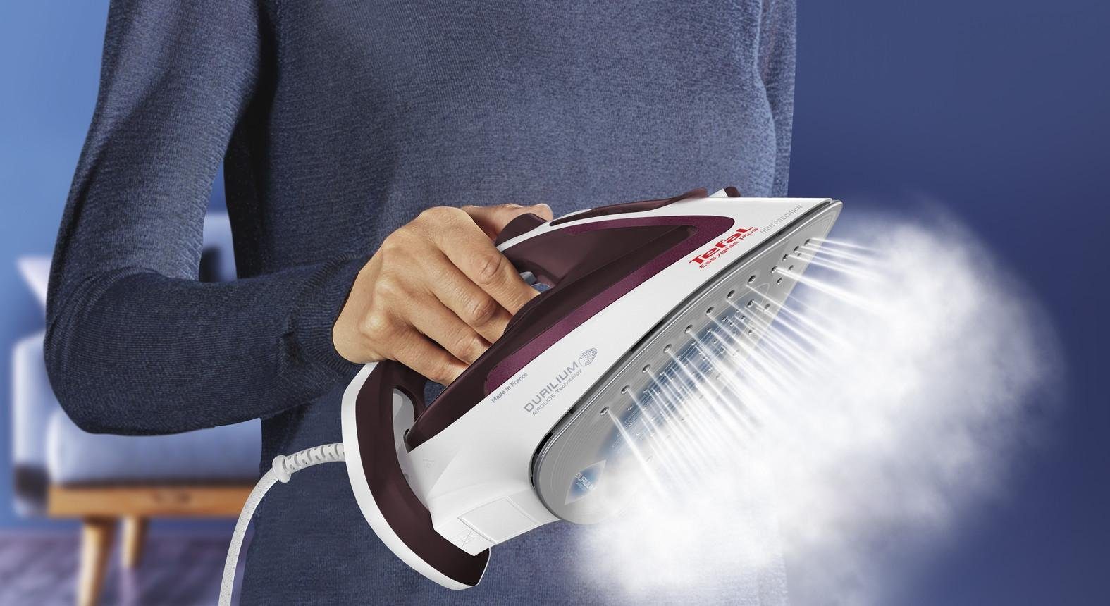 Tefal Dampfbügeleisen Easygliss, Automatische Abschaltung, Anti-Kalk, 2400 W, Vertikale Dampffunktion, Kratzfeste Bügelsohle, Dampfstoß 190 g/min