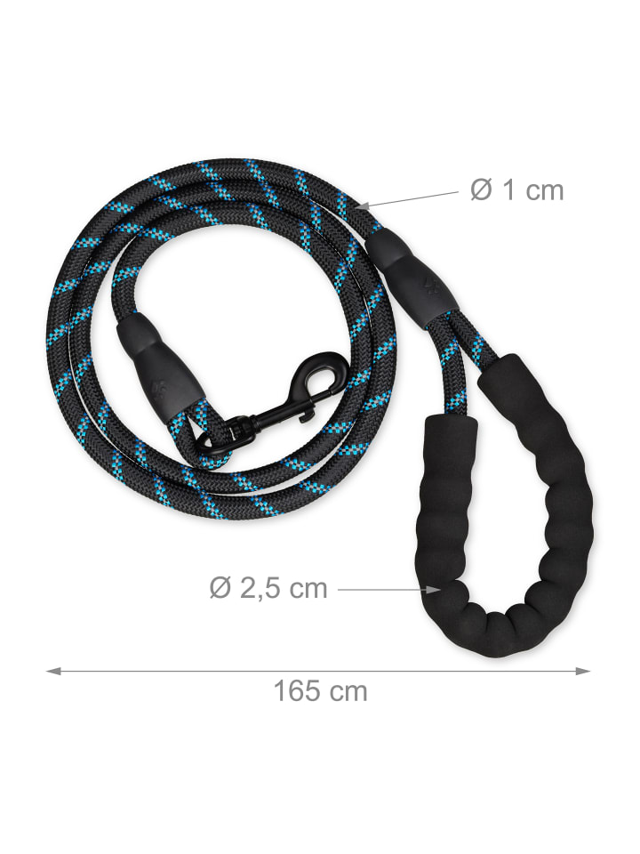relaxdays Hundeleine in Schwarz - 150 cm günstig kaufen onesize