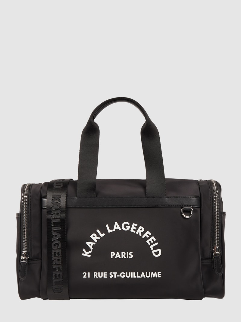 Weekender mit gummiertem Logo in schwarz