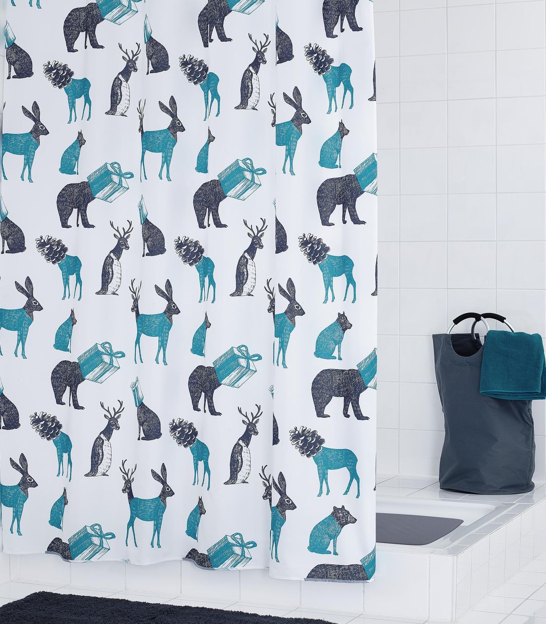 Ridder Duschvorhang Textil Topsy Turvy World ca. 180x200 cm inkl. Ringe