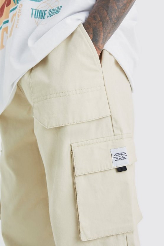 Lockere Cargo-Hose mit elastischem Bund und Schnalle