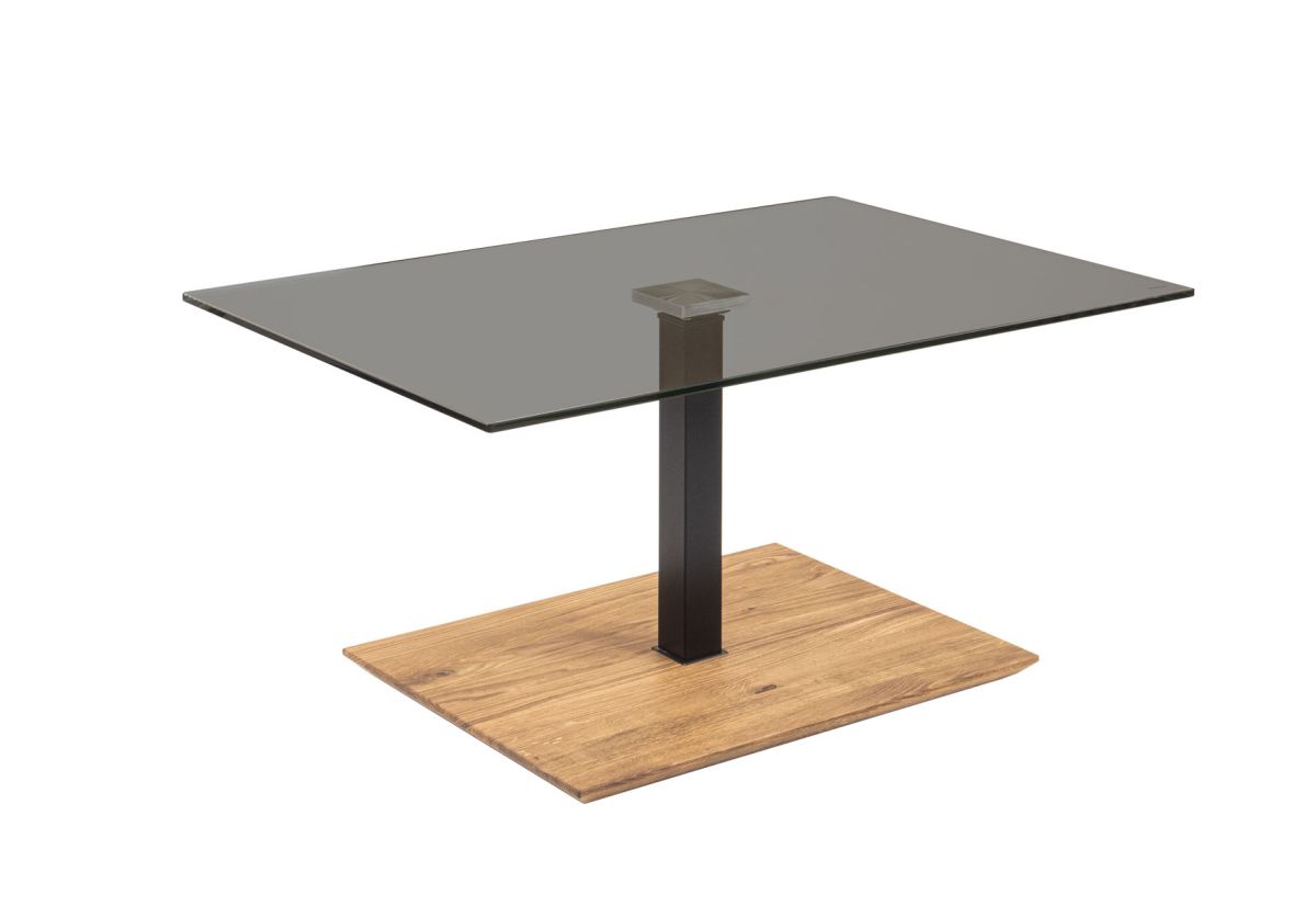 Couchtisch 2591 Glas Eiche 60 cm