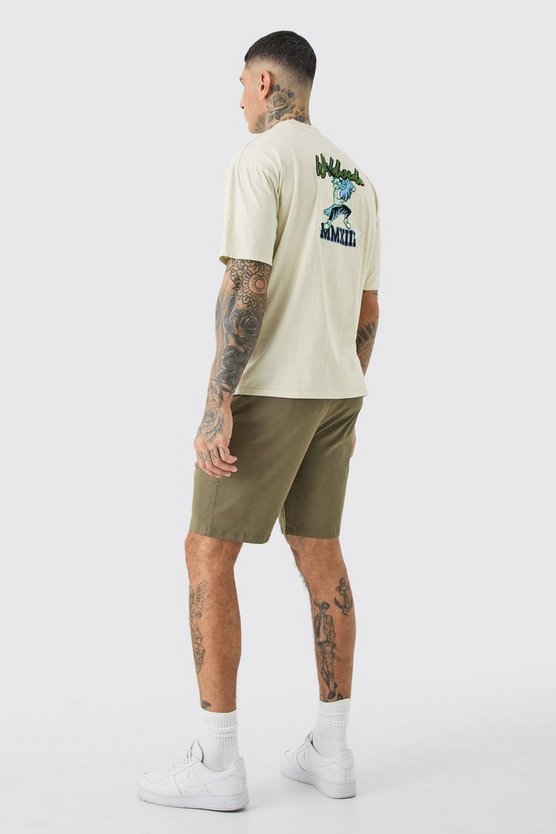 Tall Slim-Fit Chino-Shorts in Wolloptik
