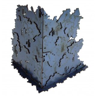 Large L-shaped Necrotek Ruin 1 (Blued Steel)