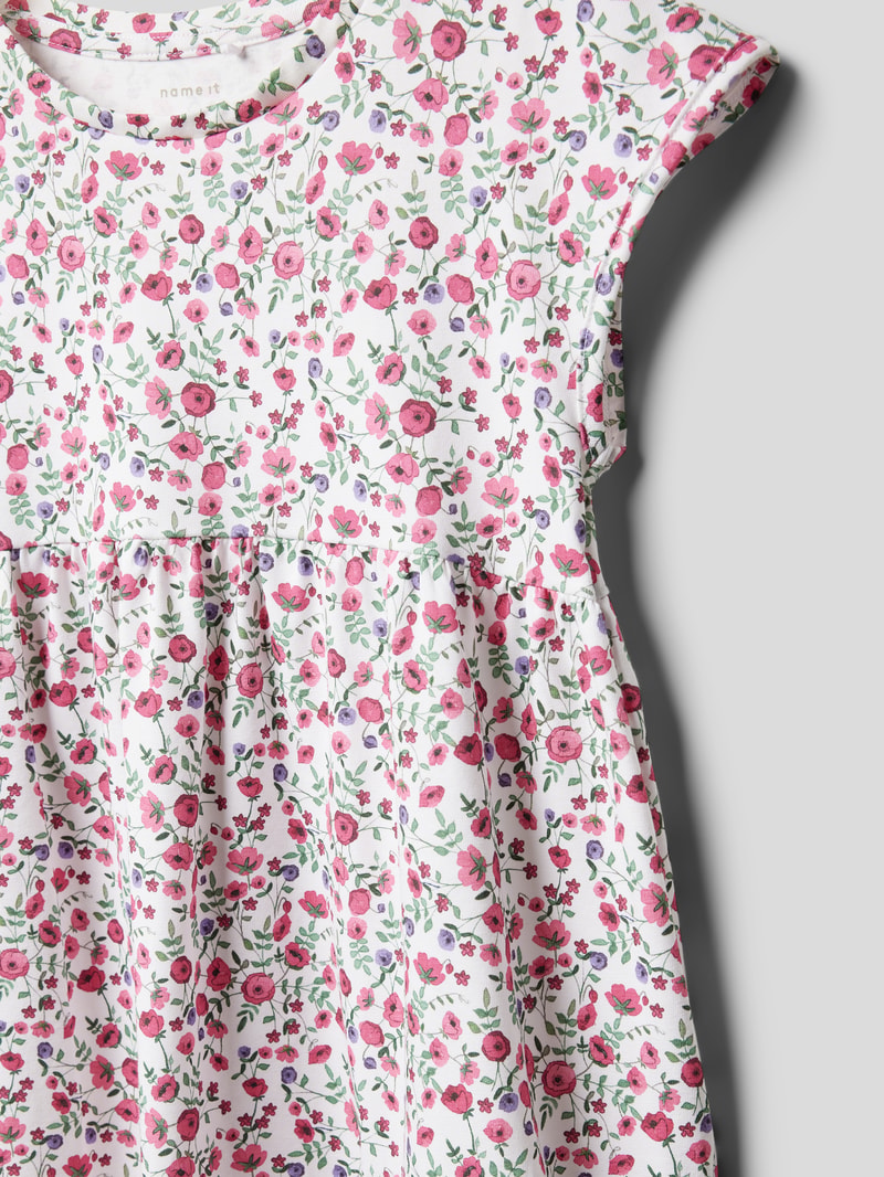 Kleid mit Allover-Print Modell 'DOTTA' in weiß
