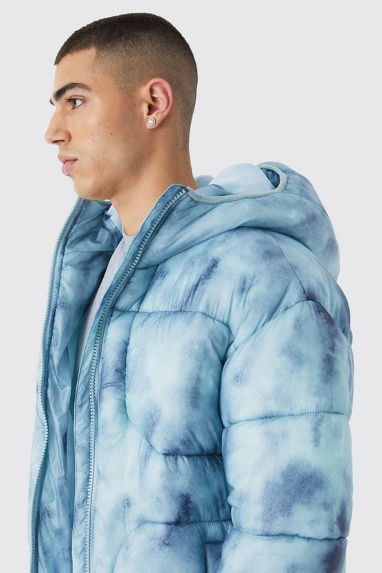 Batik Steppjacke mit Kapuze