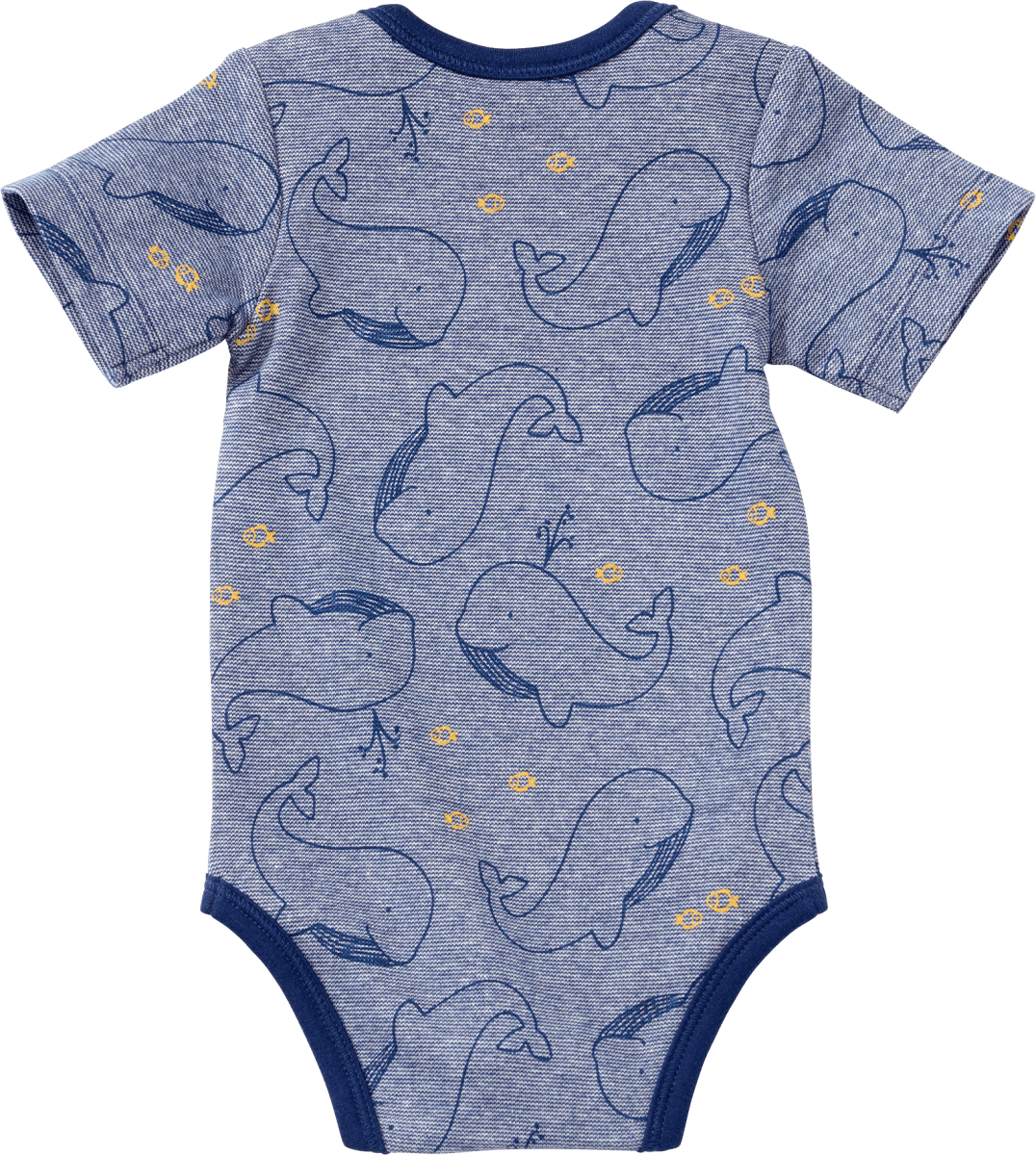 Body Kurzarm mit Wal-Muster, blau, Gr. 86/92, 1 St
