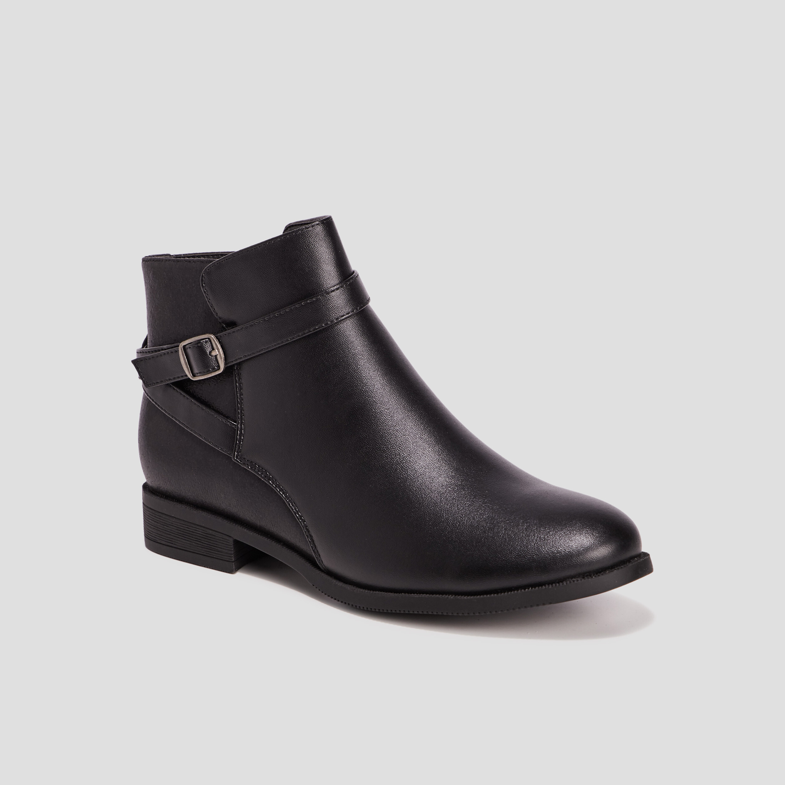 Bottines avec brides noir femme | La Halle