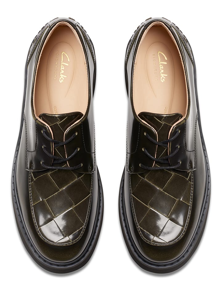 Clarks Leder-Schnürschuhe ''Splend Weave'' in Braun günstig kaufen