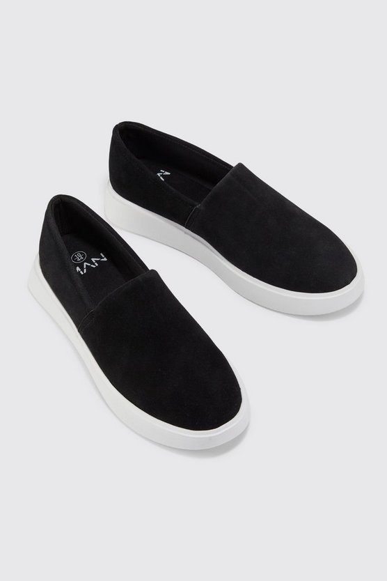 Klobige Loafer aus Wildlederimitat