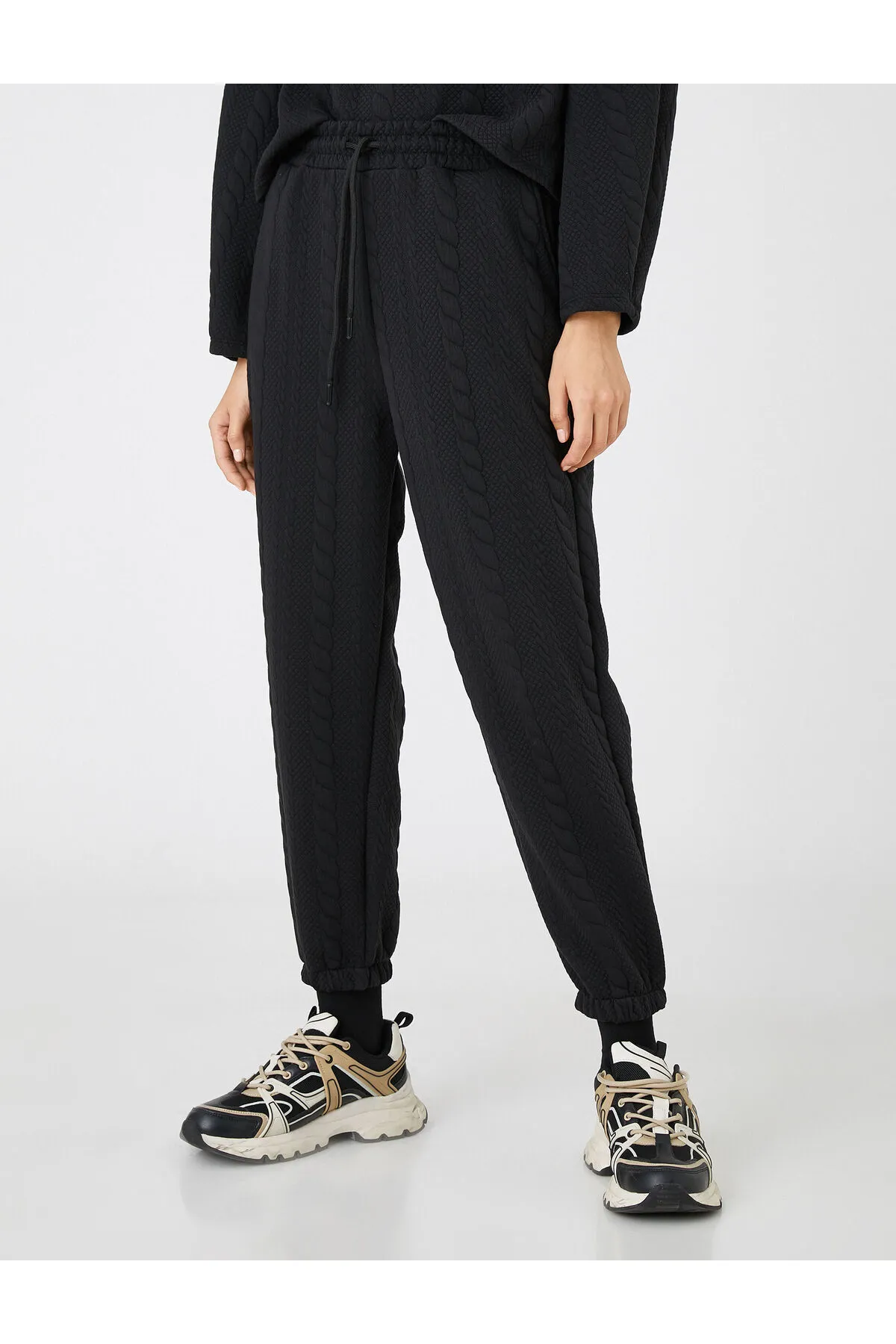 Koton  Jogger-Jogginghose mit gemustertem Taillenbund