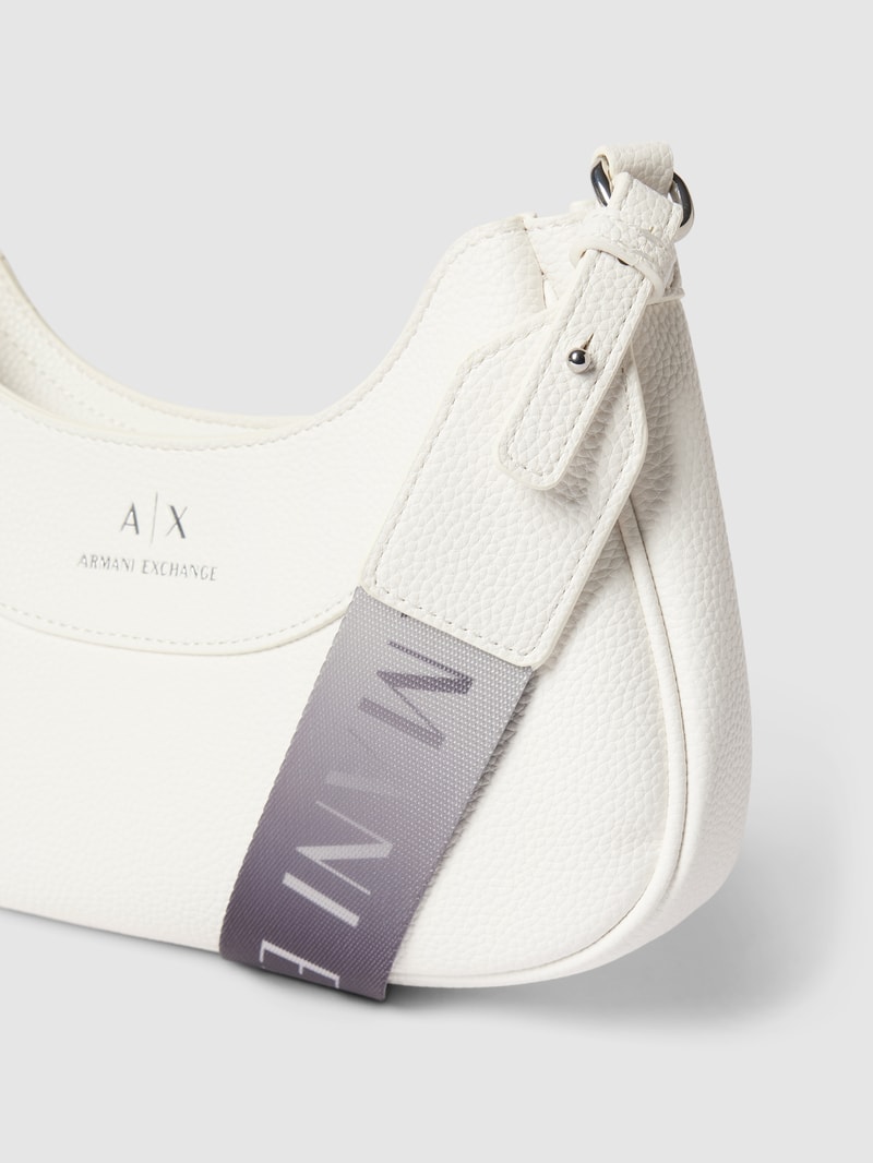 Handtasche mit Label-Detail Modell 'WAVE' in weiß