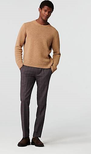 MEYER Chino-Hose Baumwoll-Woll Check Chino