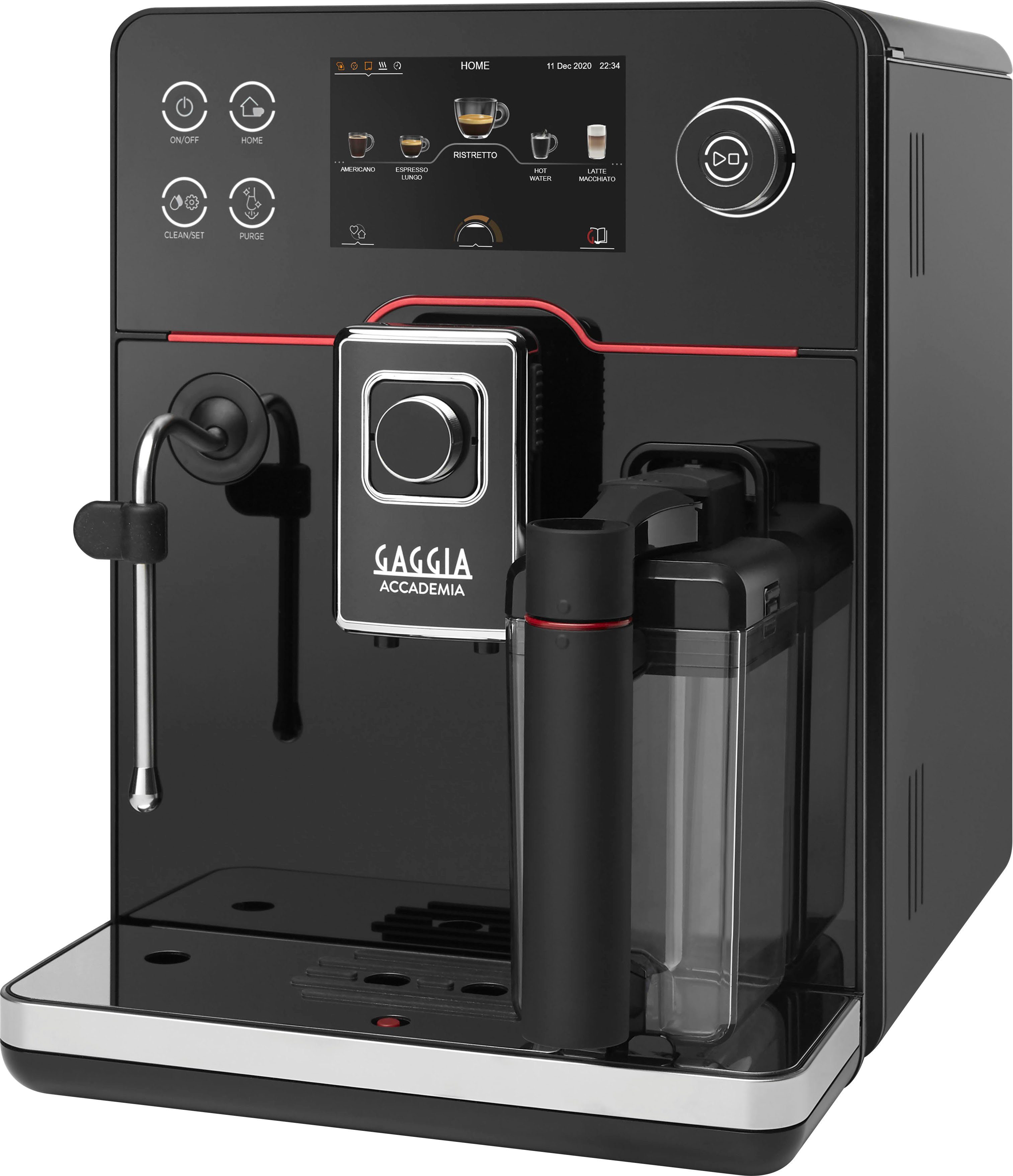Gaggia Kaffeevollautomat Accademia, hochwertige schwarze Glasfront