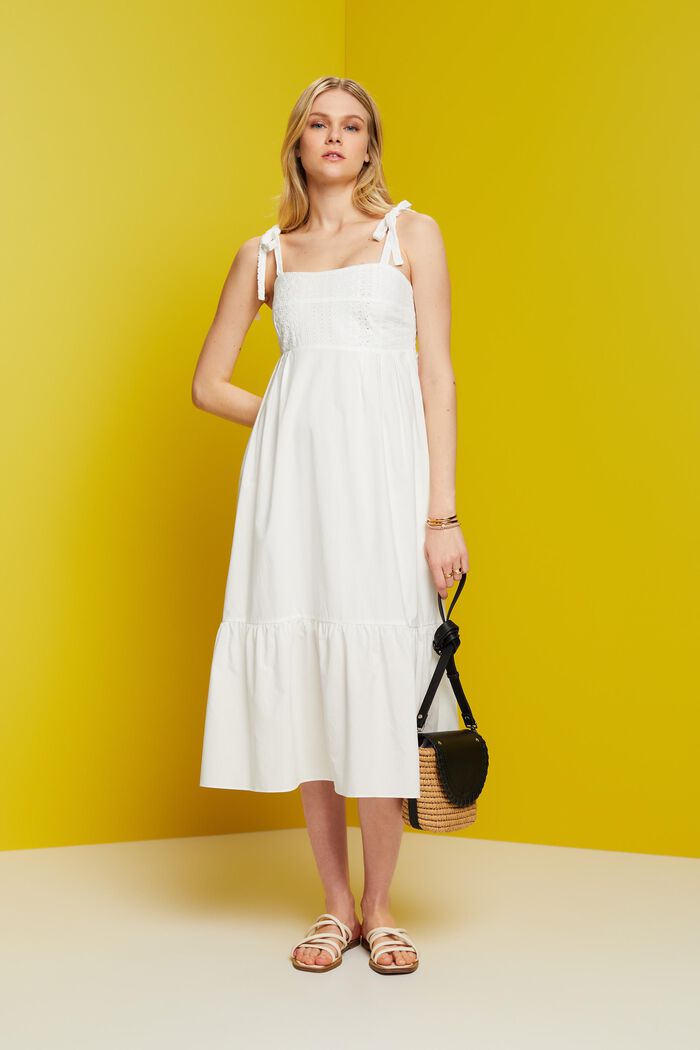 Midikleid mit Stickerei, LENZING™ ECOVERO™