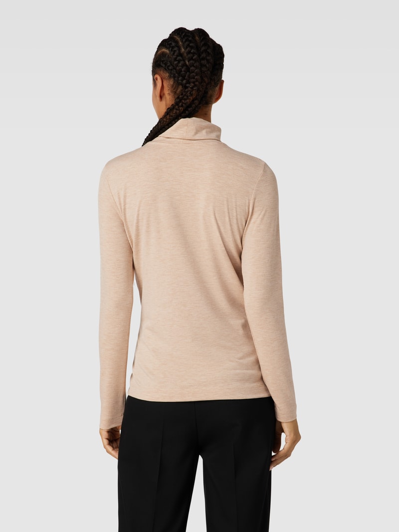 Longsleeve mit Rollkragen in sand meliert