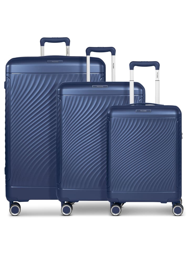 PICARD Vienna 4 Rollen Kofferset 3-teilig mit Dehnfalte in navy blue günstig kaufen onesize