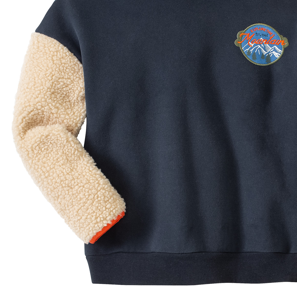 Jungen Hoodie mit Teddyärmeln