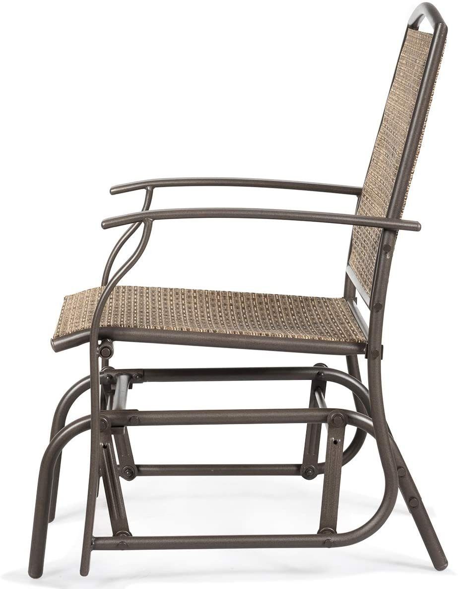 COSTWAY Schaukelstuhl Schwingstuhl (1 St), Metallrahmen, 150 kg