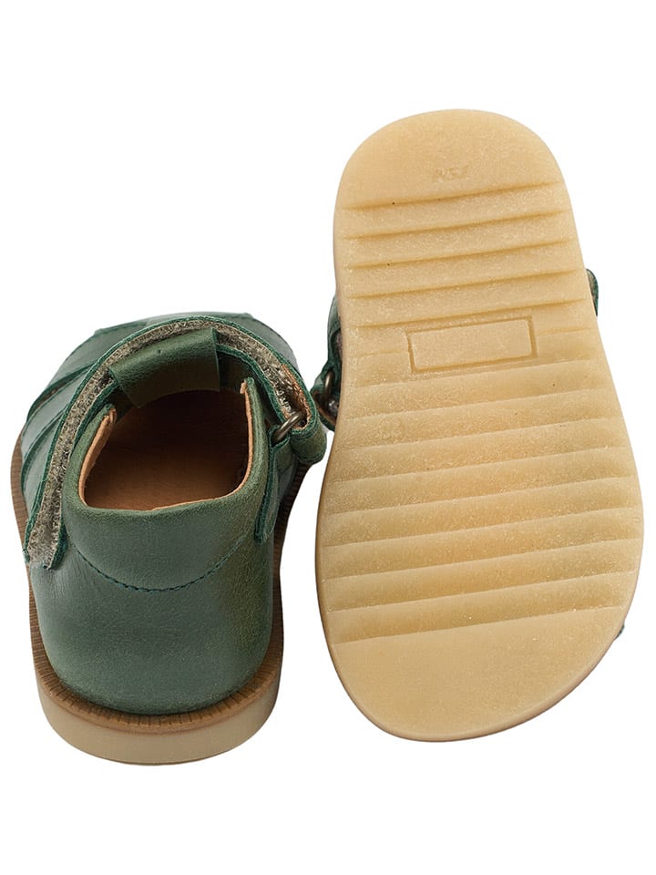 POM POM Leder-Halbsandalen in Grün günstig kaufen