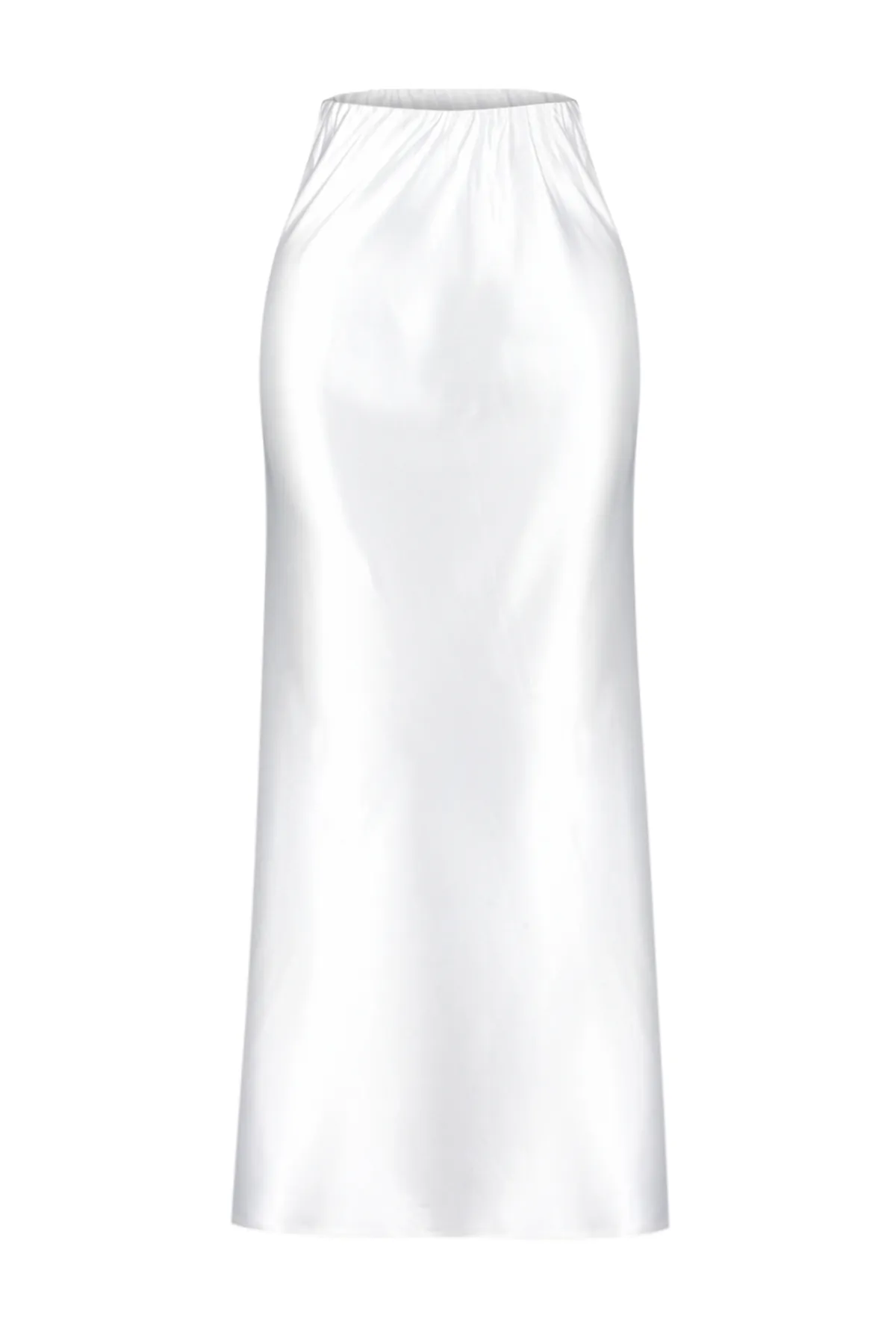 Trendyol Collection  Maxirock aus Satin in Ecru mit Fischmuster - TWOSS24ET00120