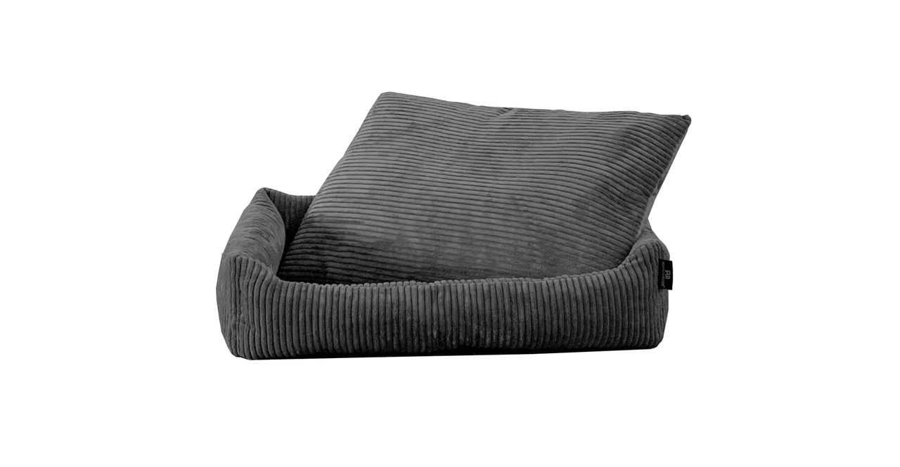 Rohrschneider Tierbett Cordstoff breit grau