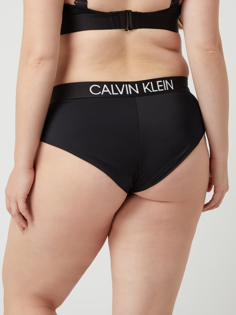 PLUS SIZE Bikini-Hose mit Logo in schwarz