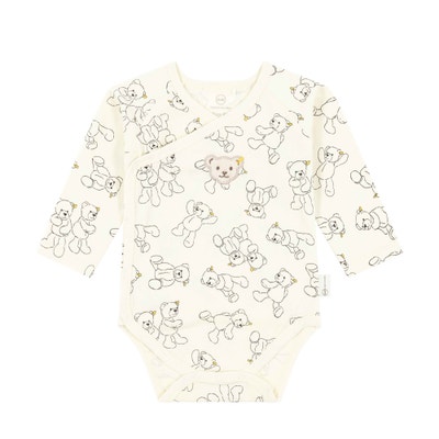 Wickelbody langarm, beige für Jungs
